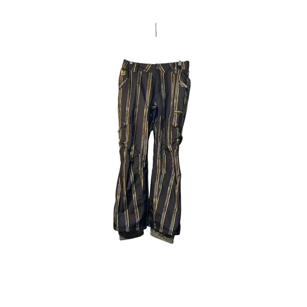 Burton women’s dry ride cargo black striped snowboard winter pants S/S